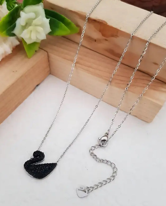 Stainless steel SilverXBlack Duck Pendant