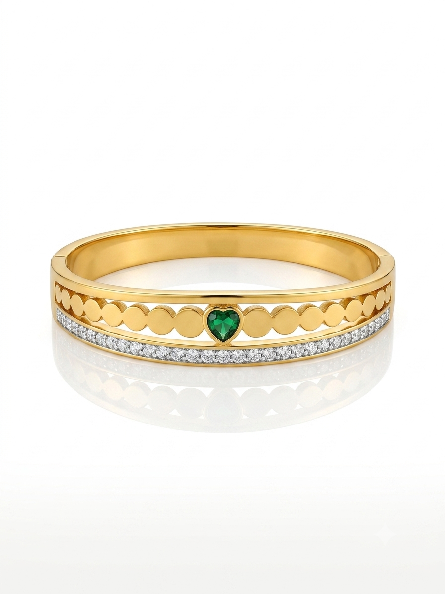 ✨24k Zirconium studded Emerald Cuff Bracelet ✨