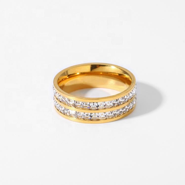 Trilogy Zircon Gold Band Ring ✨