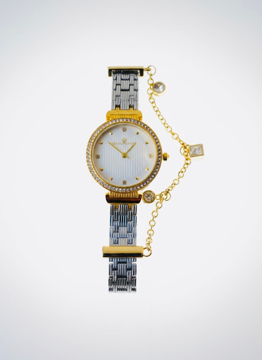 ✨ Exclusive Daniel Powter SilverXGold Crystal Studded Stack Set Watch ✨