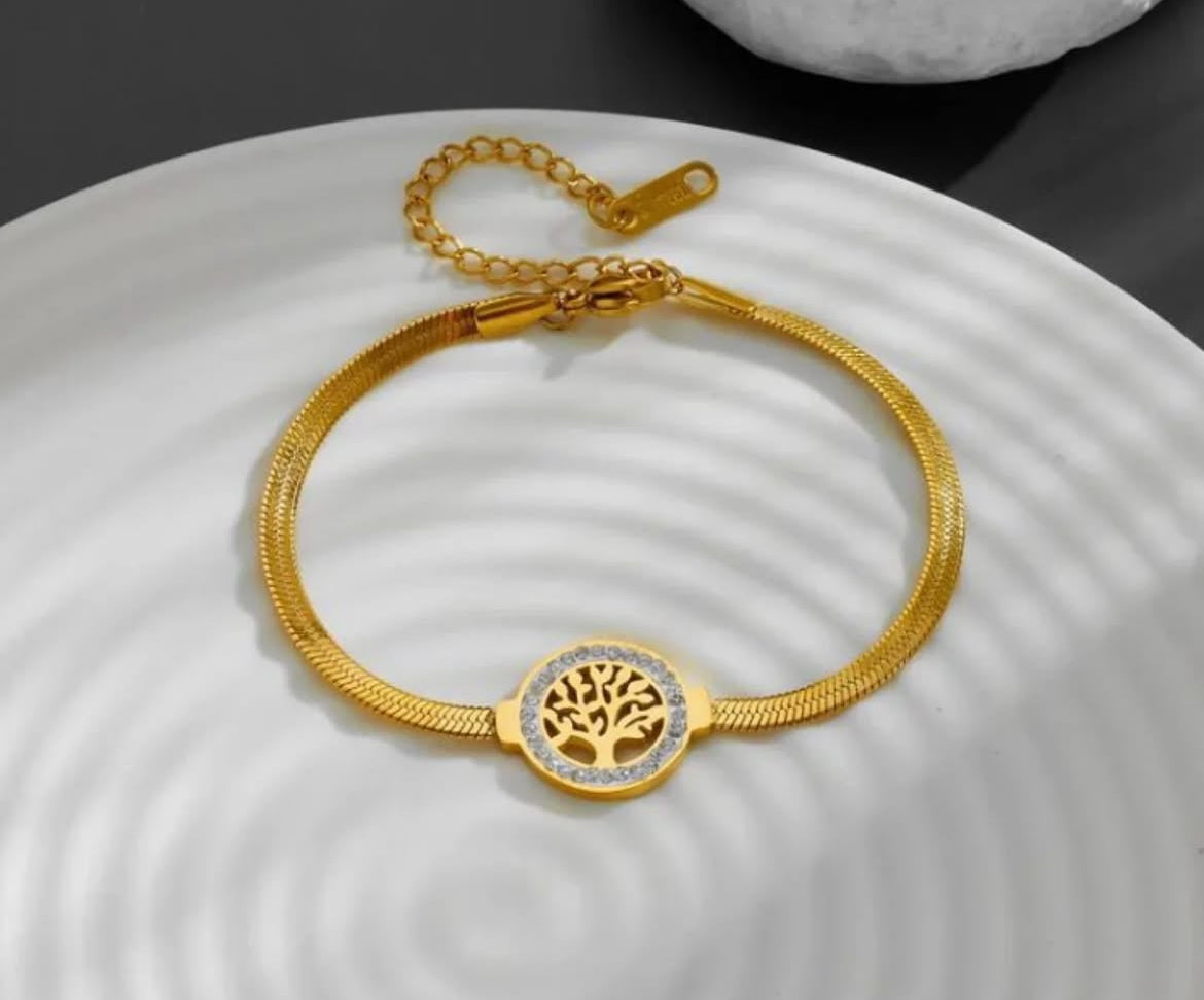 ✨Stainless steel Gold Diamantés Snake chain Bracelet✨