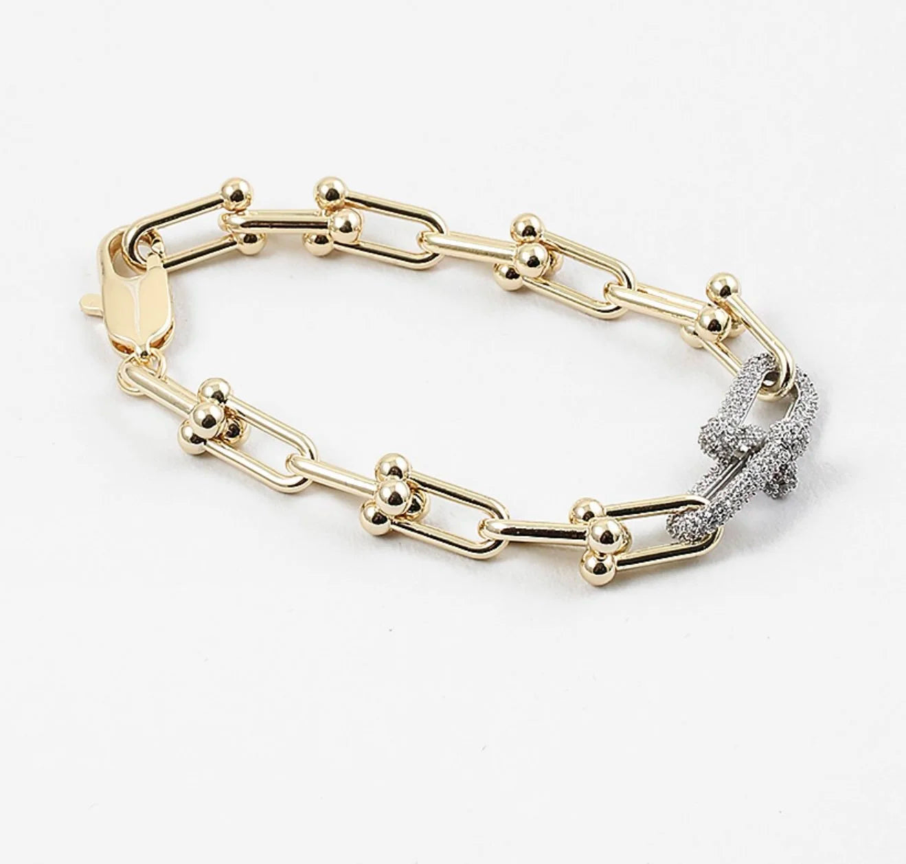 ✨Exquisite Zirconium Studded Link Gold Chain Bracelet ✨
