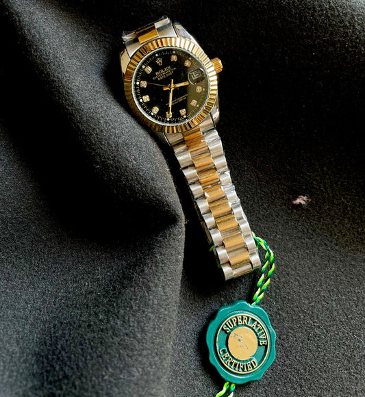 ✨Perpetual Black Dial Braided SilverXGold Watch ✨