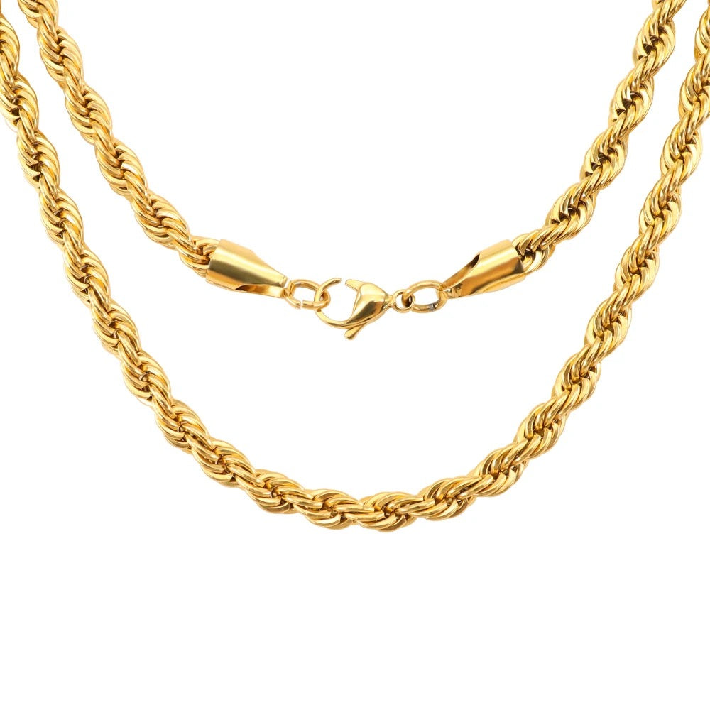 6mm stainless steel Gold Rope Chain