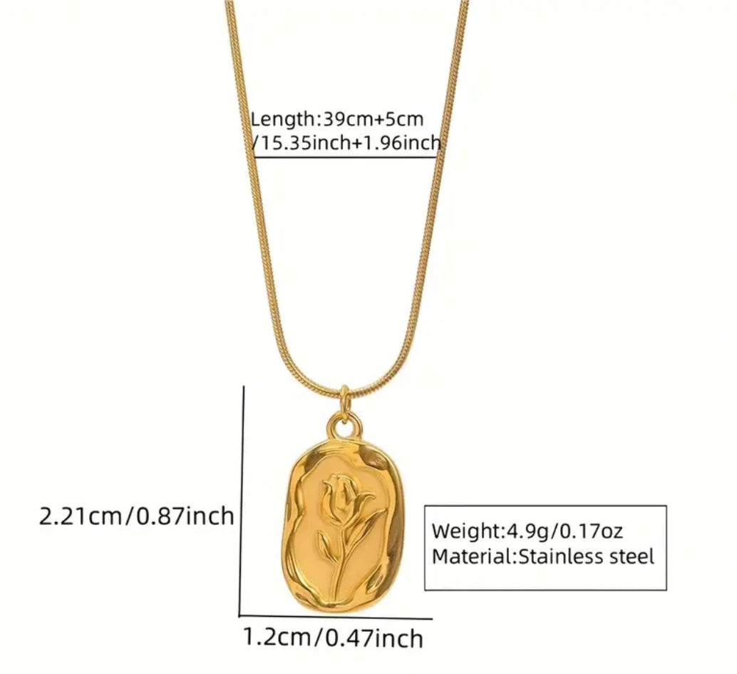 ✨Serenity Gold Rose Pendant with Premium Chain ✨