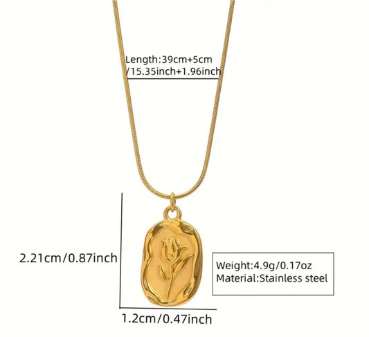 ✨Serenity Gold Rose Pendant with Premium Chain ✨