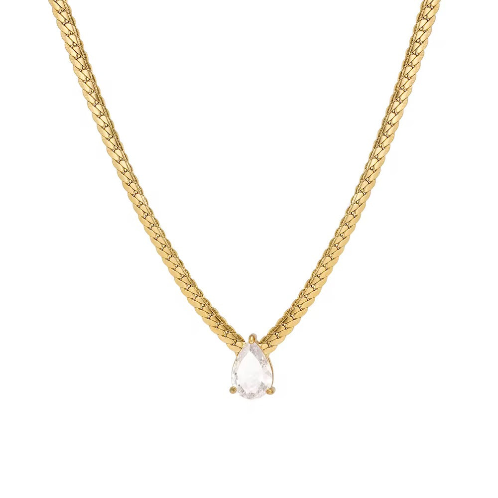 ✨Stainless steel Cubic zircona Cuban Chain Necklace pendant ✨