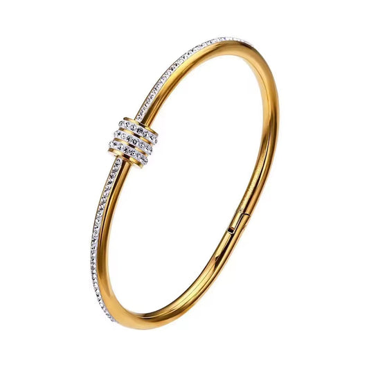 ✨22k Gold Carte Cylindrical gold luxe Cuff bracelet✨