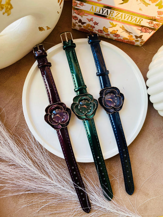 ✨Exquisite leather Floral Díò watch ✨