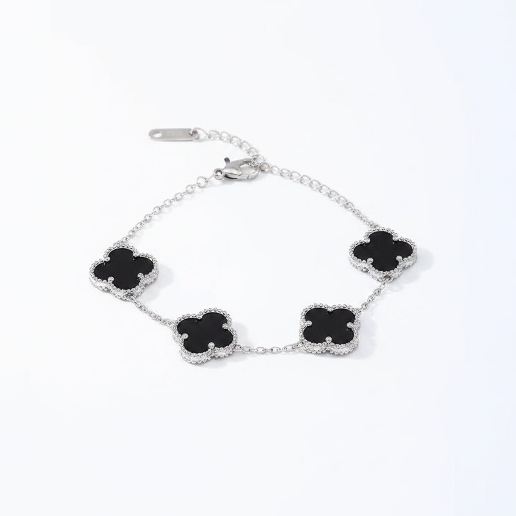 Exquisite Grey Black Clovie chain Bracelet ✨