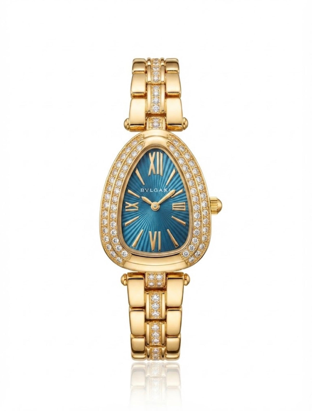 ✨Exquisite Gold stainless steel green dial bvlg Watch✨
