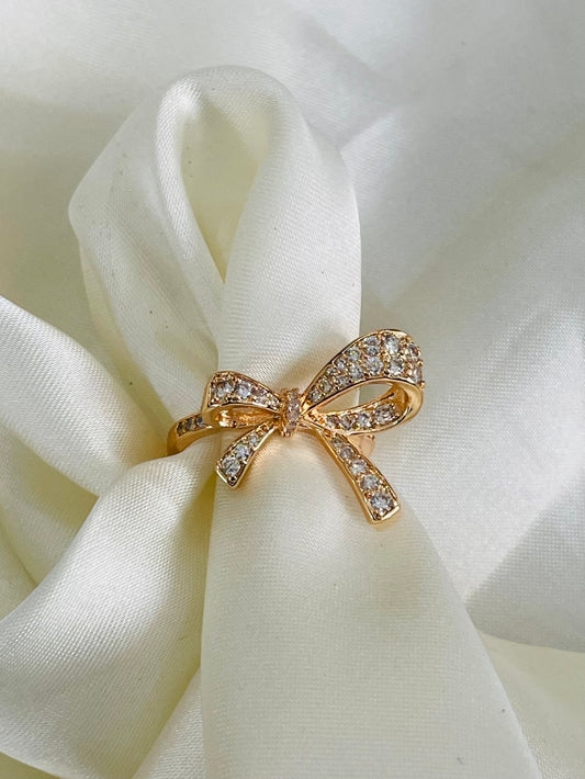 ✨Zirconium Sterling Adjustable Bow Ring✨