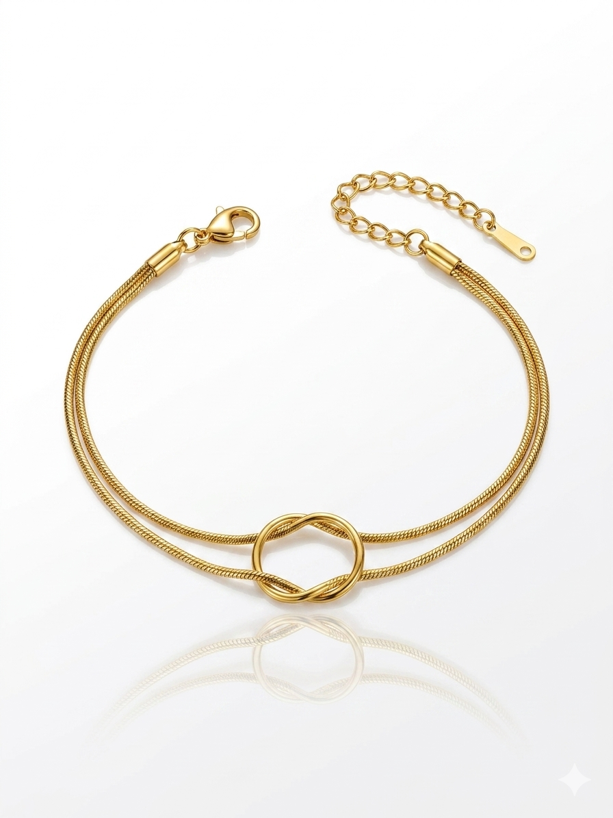 ✨Exclusive Stainless steel Gold knotted chain Bracelet ✨