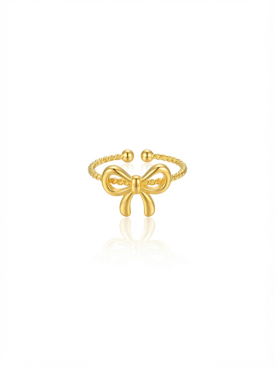 ✨Exclusive Bow Sleek Gold Adjustable Ring ✨
