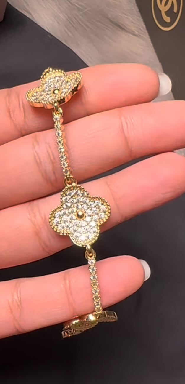 Golden clover zirconia bracelet ✨