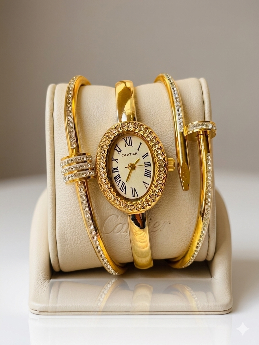 ✨ Exquisite White Carte Zirconia Watch Stack ✨