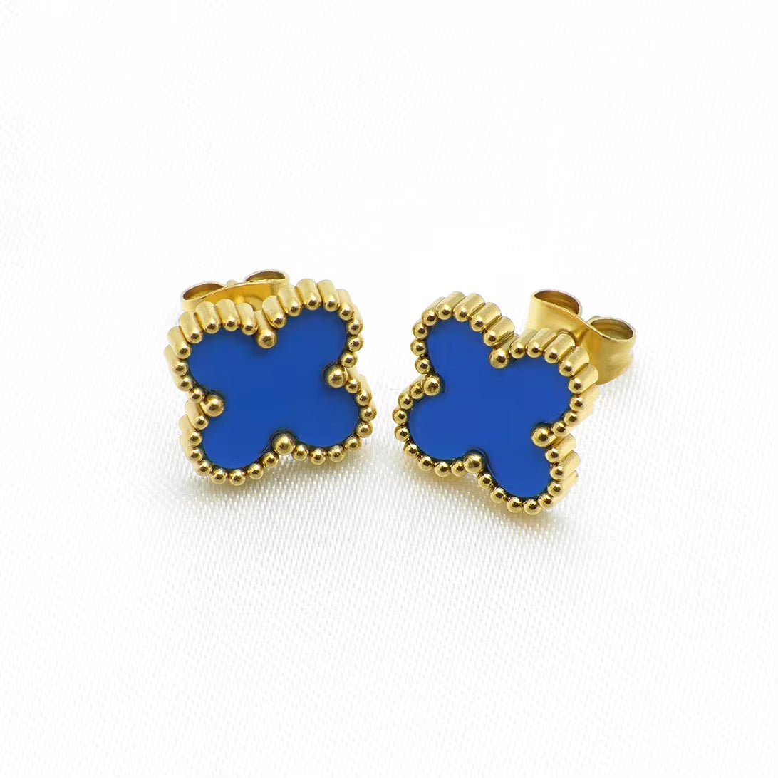 Blue Clovie Stud Earrings