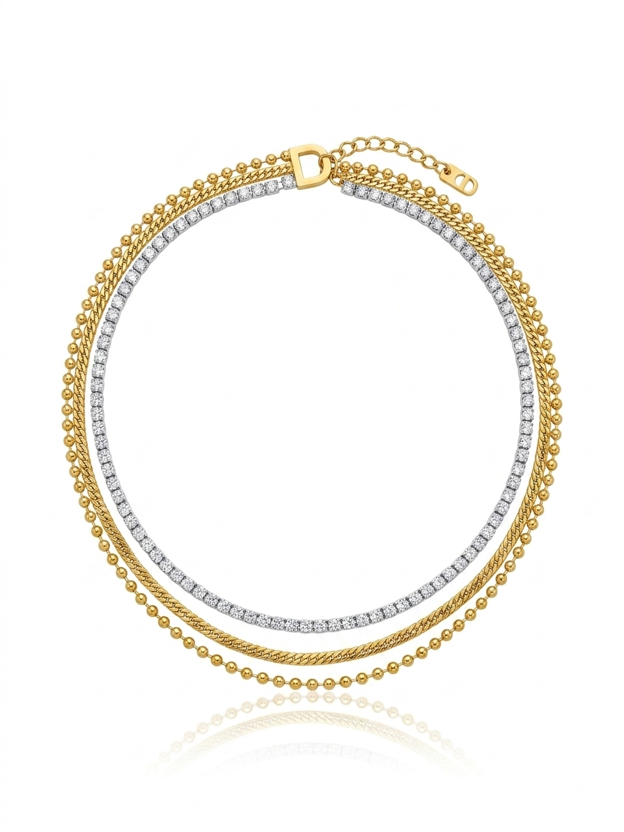 ✨Stainless steel Gold Layered Exclusive Beaded Chain Bracelet ✨