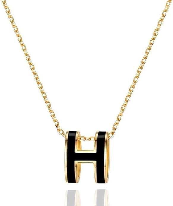 ✨Black H enamel pendant✨