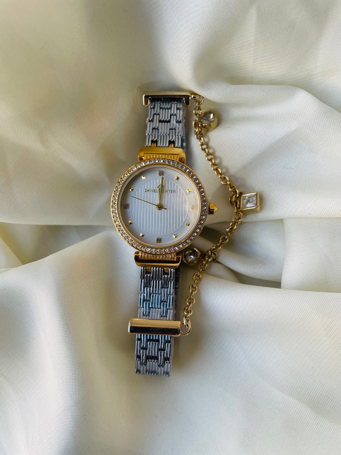 ✨ Exclusive Daniel Powter SilverXGold Crystal Studded Stack Set Watch ✨
