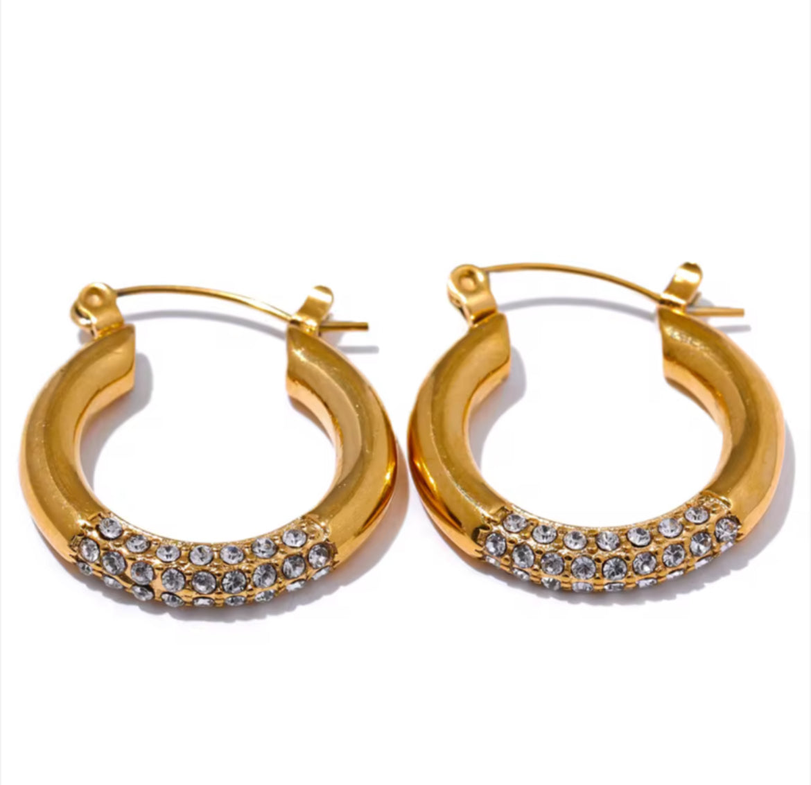 ✨22k Gold Plated Zirconia Hoop earrings ✨