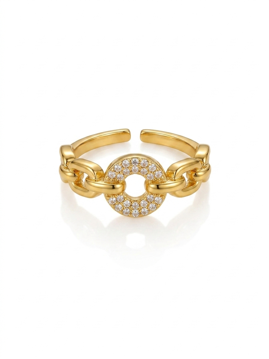 ✨Exclusive Zirconia Gold Spherical Adjustable Ring ✨