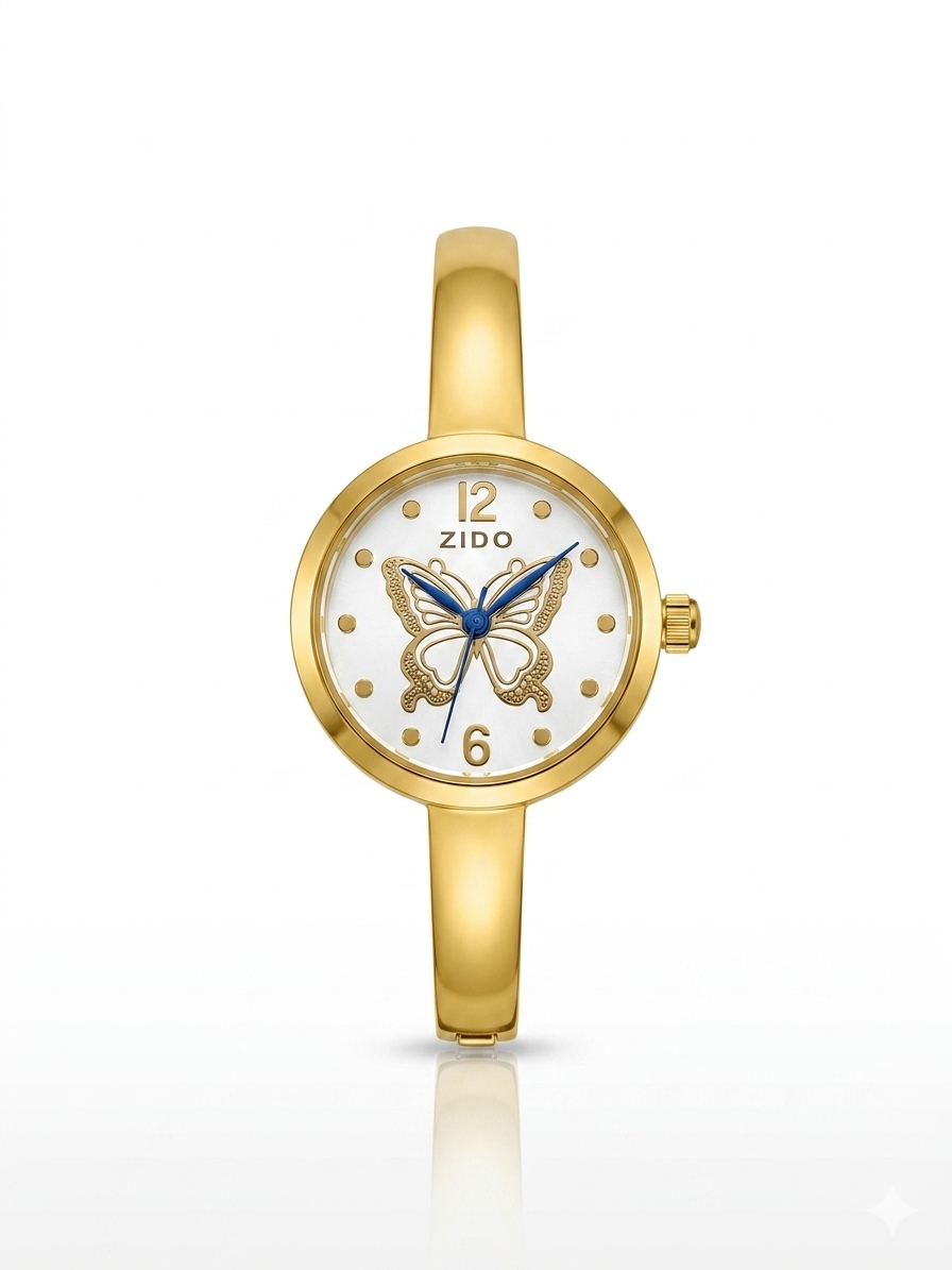 ✨Stainless steel Exclusive Ziddo White Dial Butterfly Watch ✨
