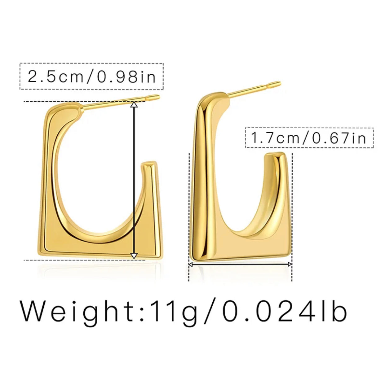Exquisite golden hoops