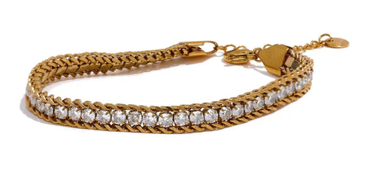 ✨22k Gold Luster Zircon Studded chain Bracelet ✨