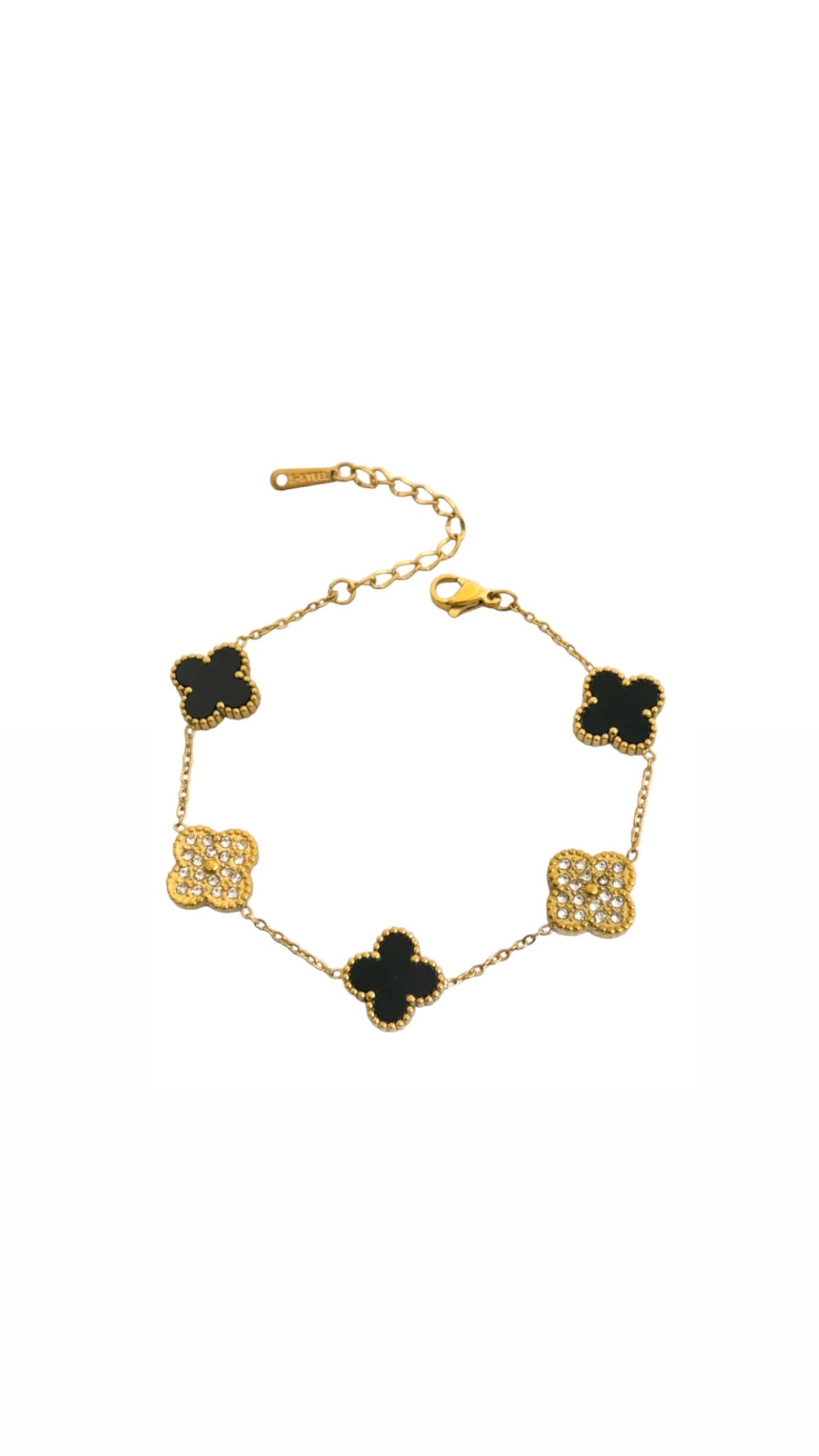 Black X Gold 5 Motifs Bracelet -Two Ways!