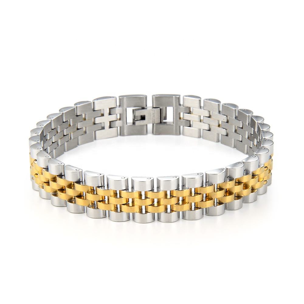 ✨ Stainless Steel SilverXGold Jubilee Pvd Band Chain Bracelet ✨