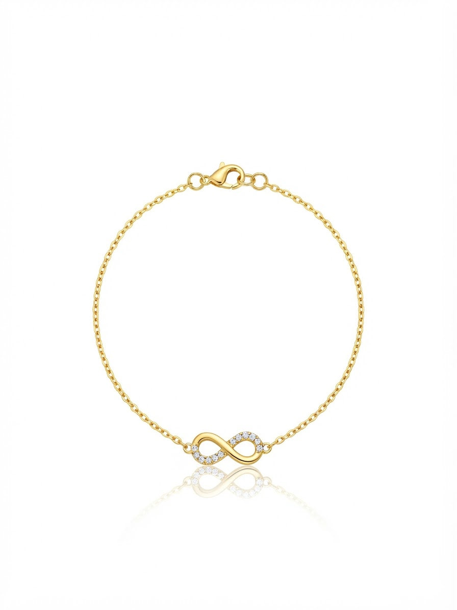 ✨Stainless steel Infinity Gold Zirconia studded 18k chain Bracelet ✨