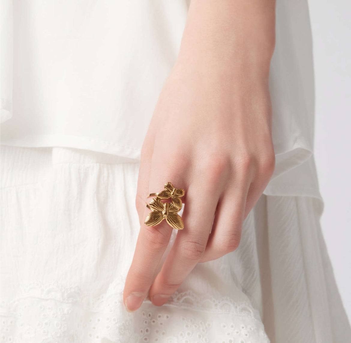 ✨Stainless steel Gold Butterfly Adjustable Ring ✨