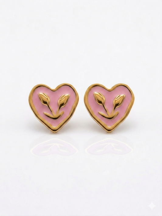 ✨Stainless steel Gold enamel earrings ✨