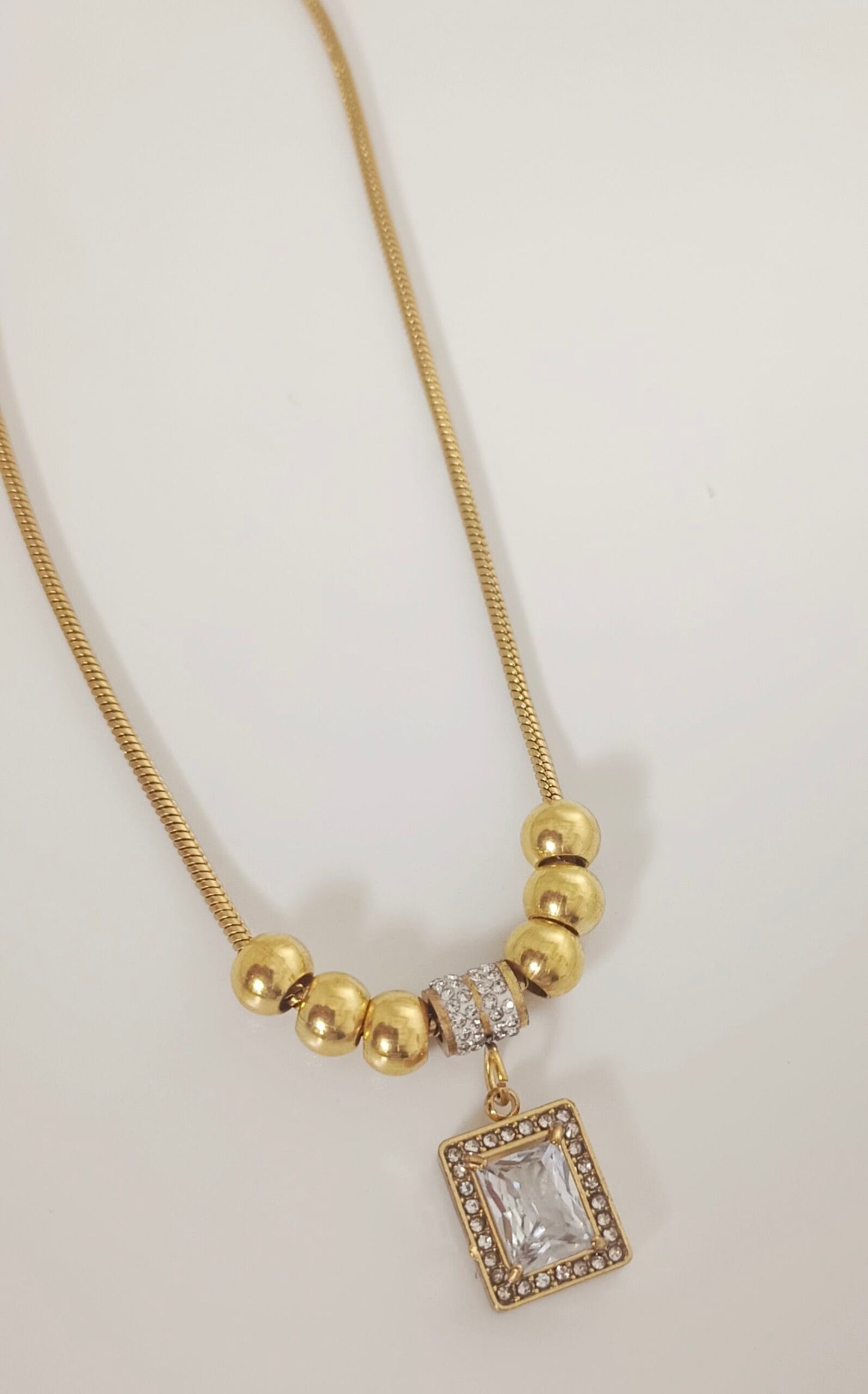 ✨22k Gold Bead Zircon studded Rhinestone Gold pendant ✨