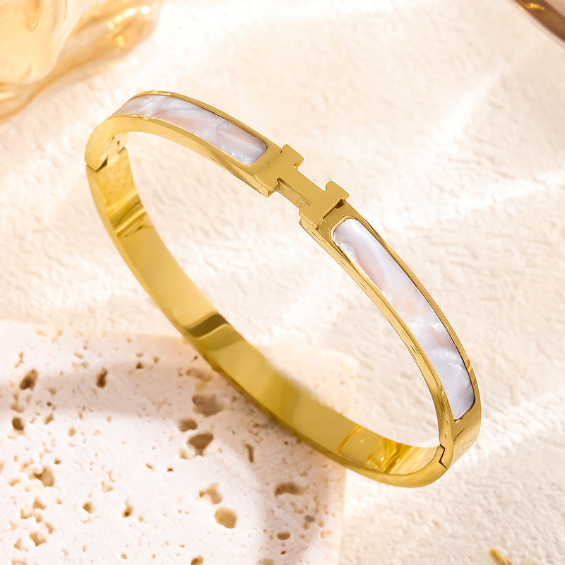 ✨High Grade A* White Enamel Cuff Bracelet ✨
