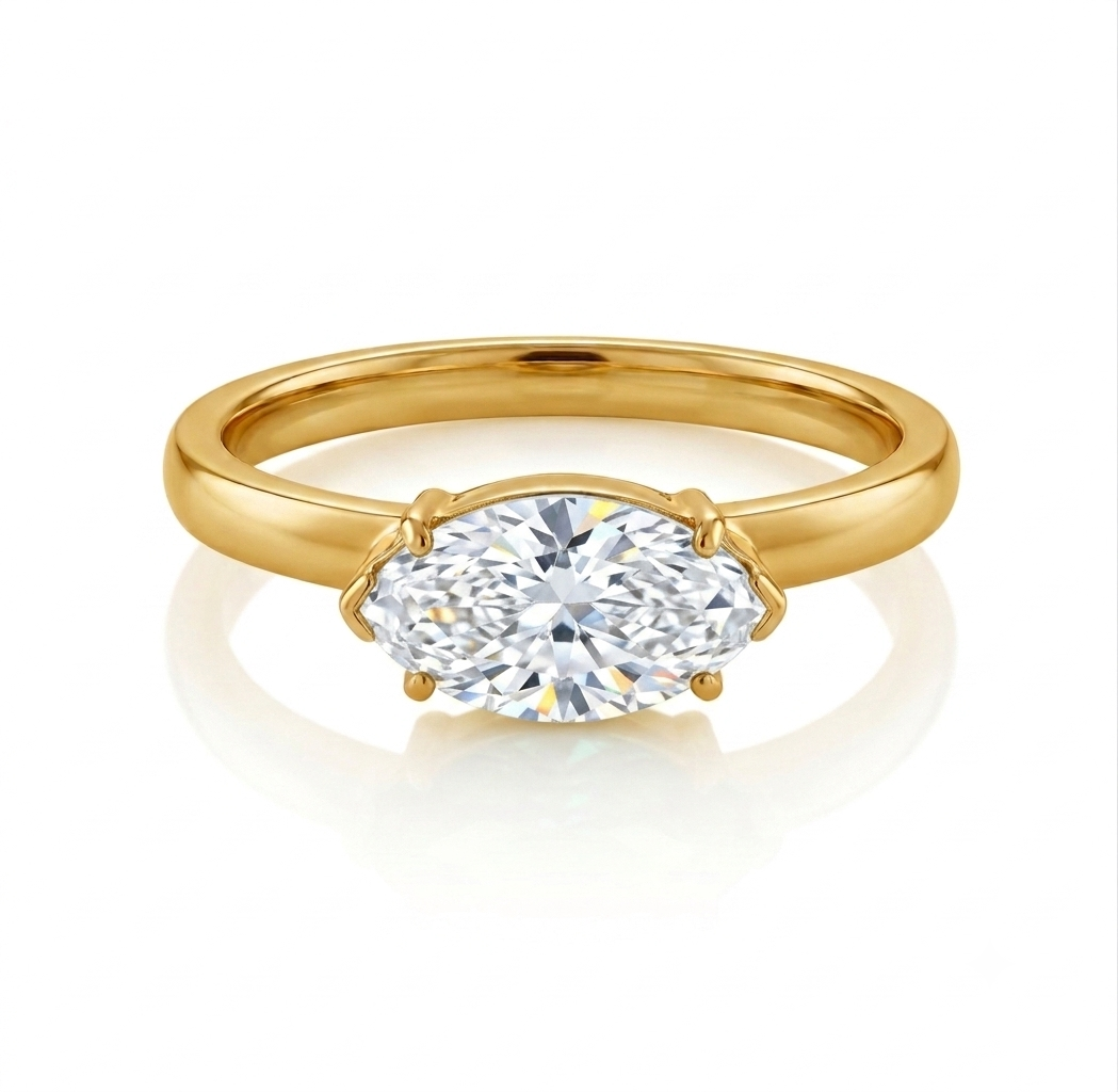 ✨Stainless steel Gold Crystal Studded Ring✨