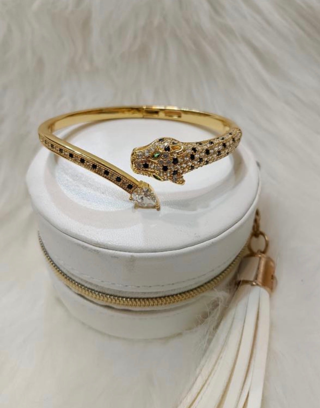 ✨Premium Leopard Emerald Eye Zircon Bracelet 24k✨