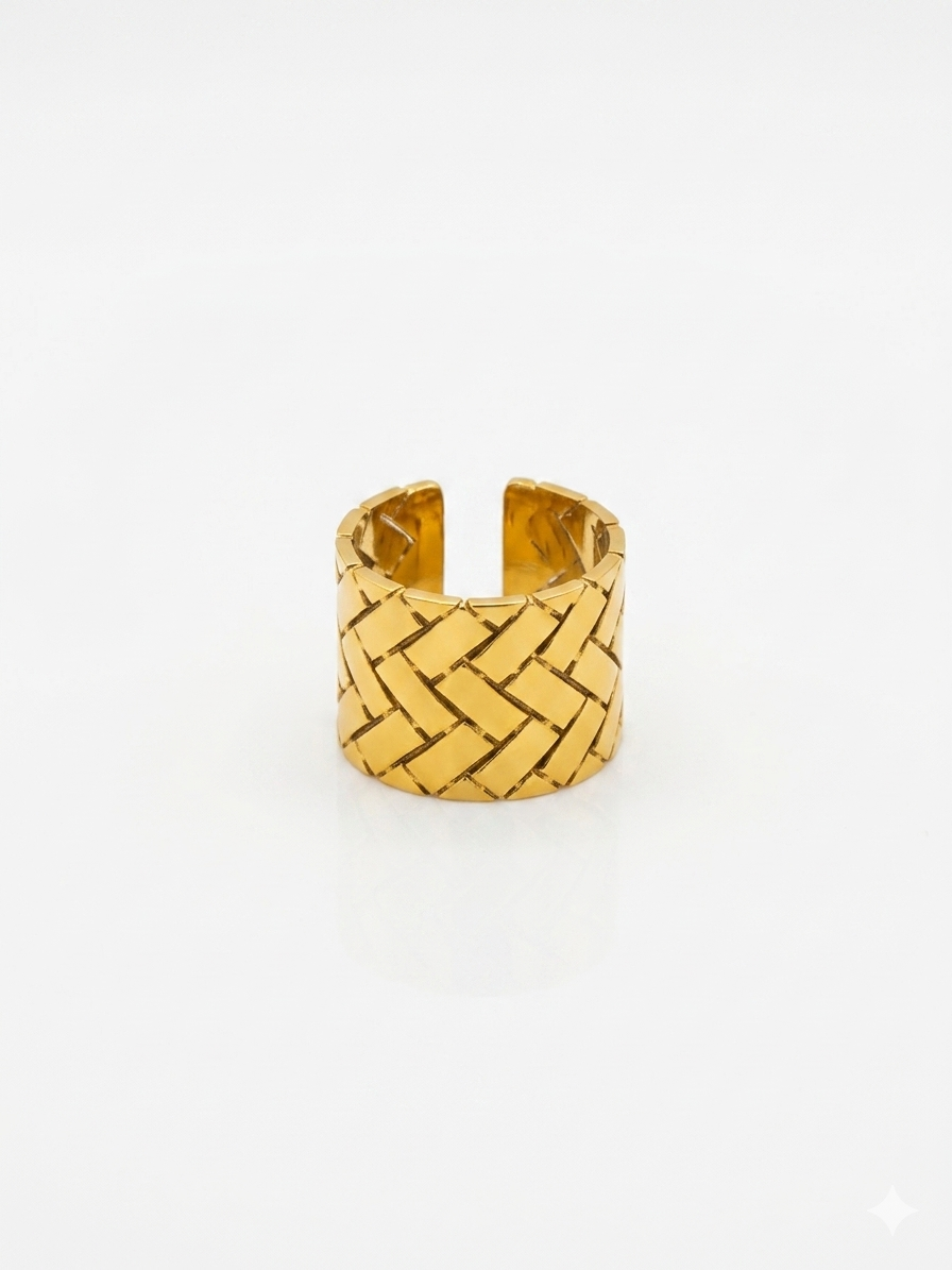 ✨Stainless steel Gold Patch Chunky Ring ✨