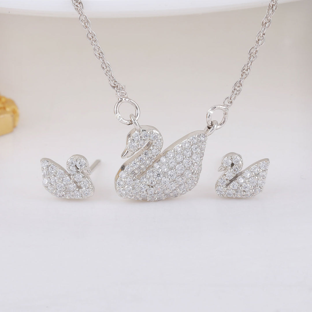 ✨Zirconium Sterling silver Duck Set ✨