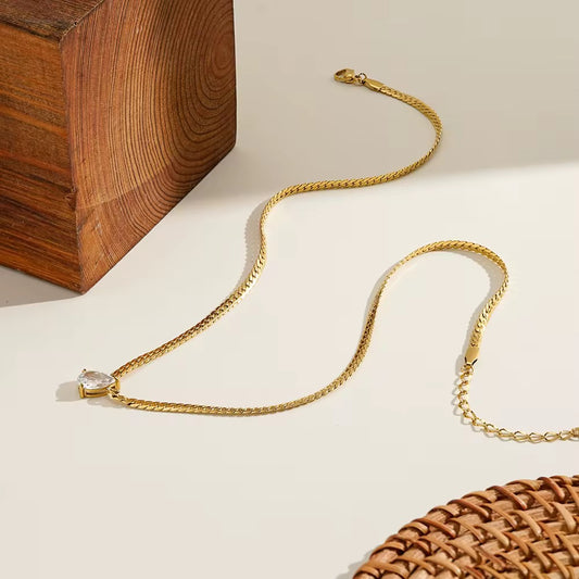 ✨Stainless steel Cubic zircona Cuban Chain Necklace pendant ✨