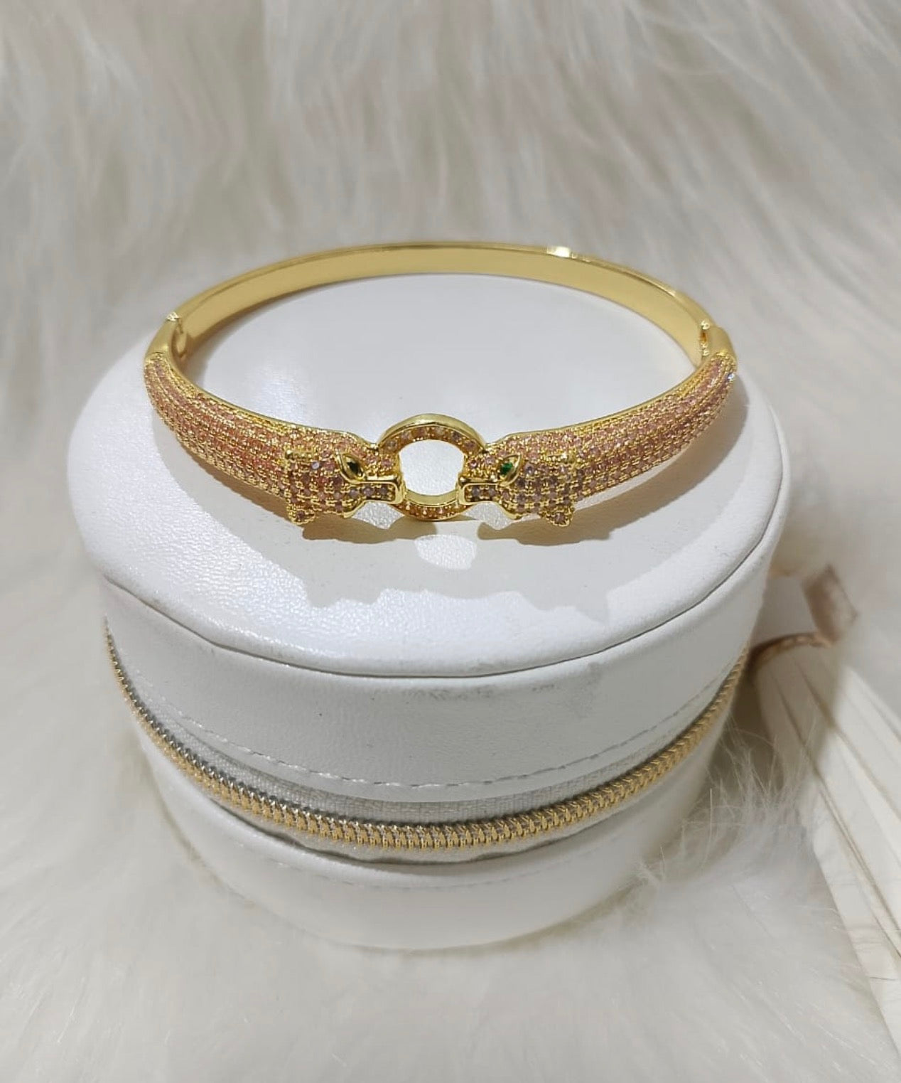 ✨Zirconium Gold Emerald Eye leopard Cuff Bracelet ✨