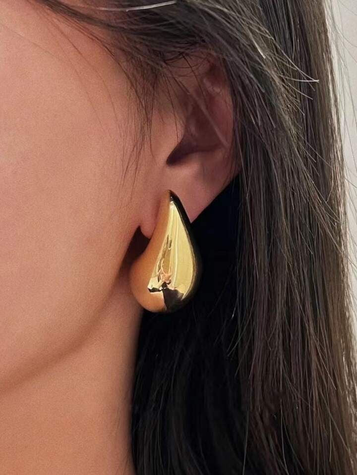 Venne chrome Gold polish Water drop Trendy Earrings