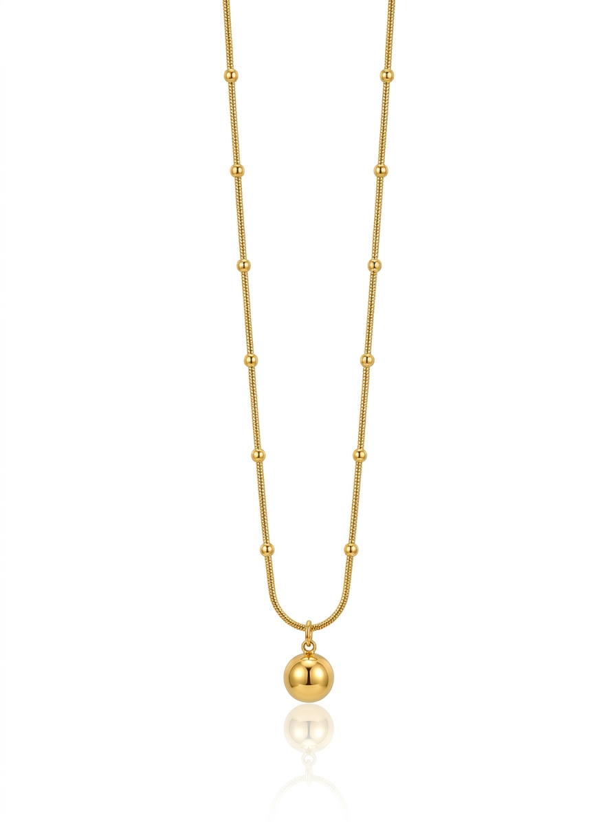 ✨Exclusive Stainless steel Gold beaded ball Pendant ✨