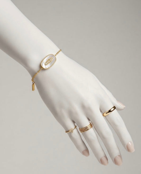 ✨18k Enamel Crystal Chain Bracelet ✨