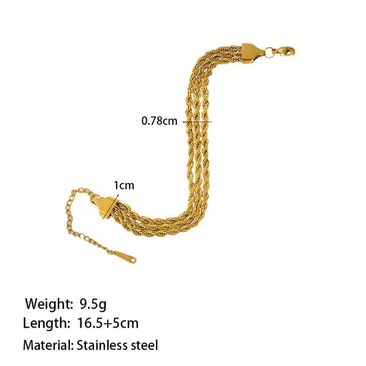 ✨Stainless steel tri Rope Adjustable bracelet ✨