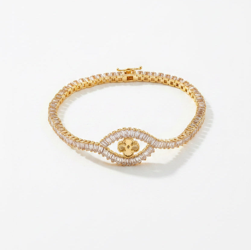 ✨Stainless steel Gold Zirconia Diamond Cut chain Bracelet✨