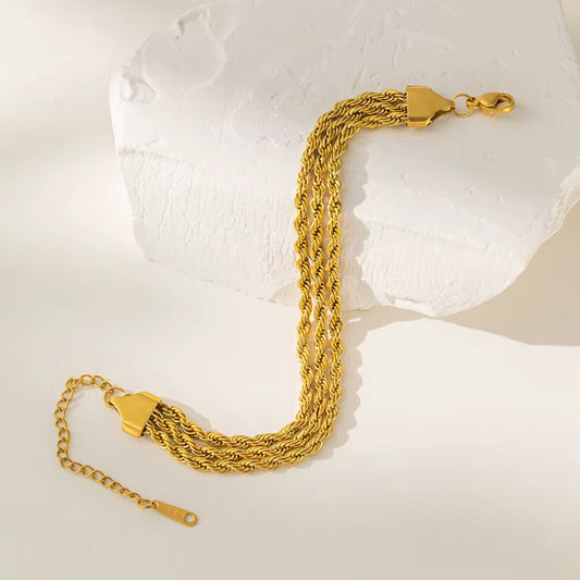 ✨Stainless steel tri Rope Adjustable chain bracelet ✨