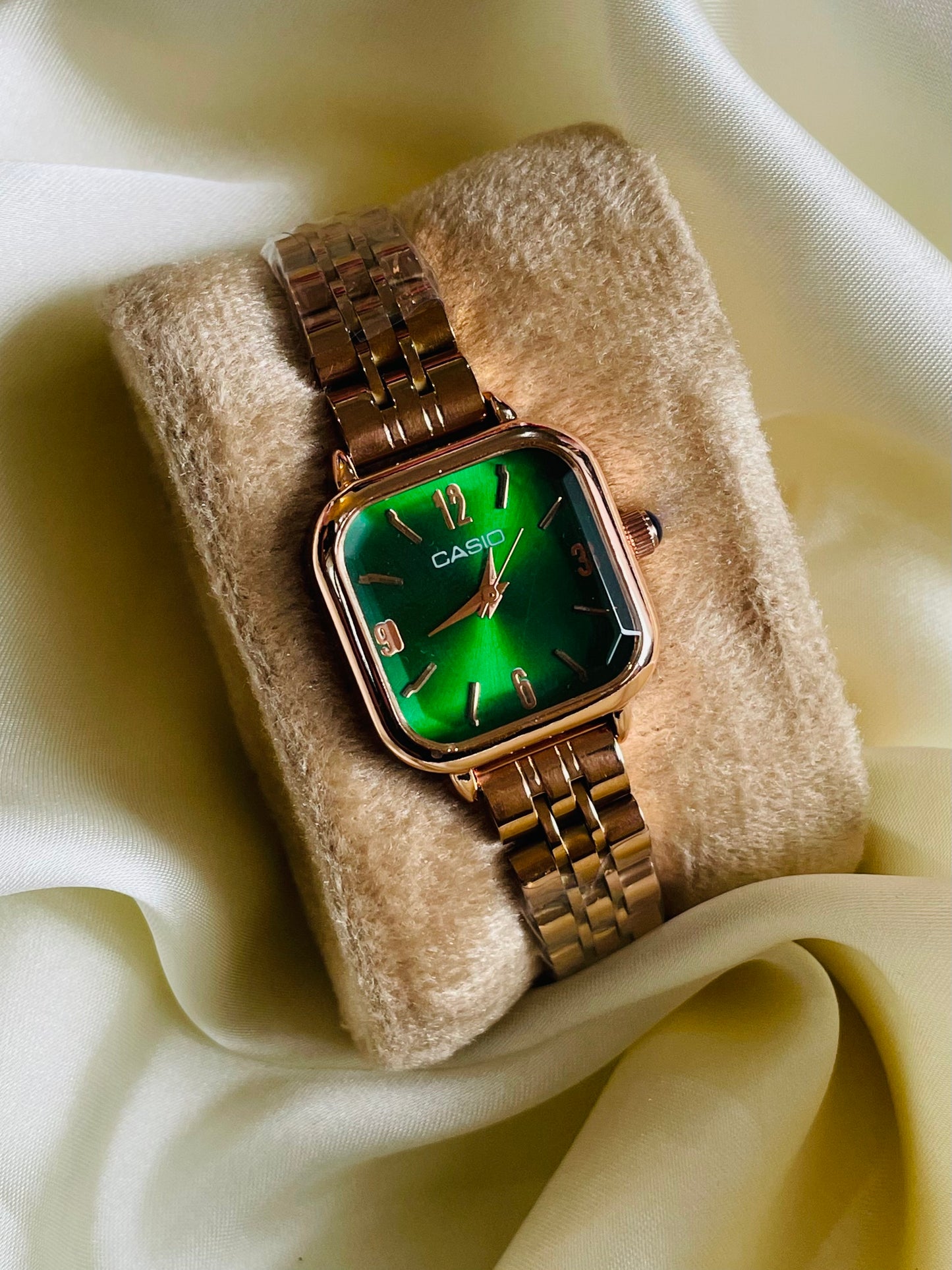 ✨Classic Rose Gold Emerald Dial Casio Watch ✨