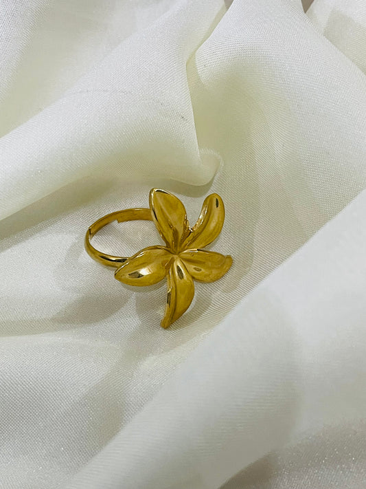 ✨Stainless steel Gold floral Adjustable Ring ✨